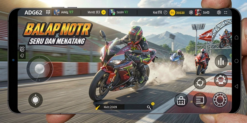 Gameplay seru dari ADG62 dalam balapan motor yang mendebarkan.
