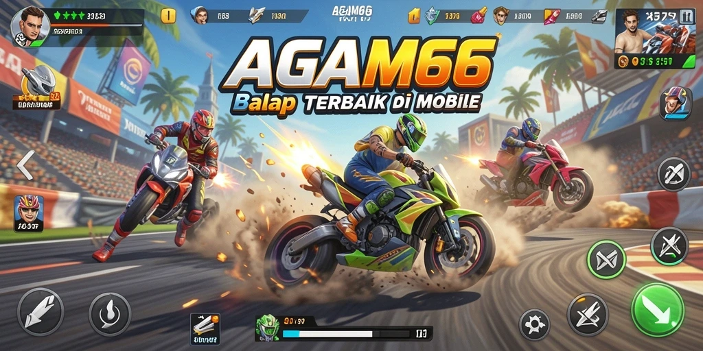 Tangkapan layar AGAM66 menampilkan aksi balapan yang mendebarkan.