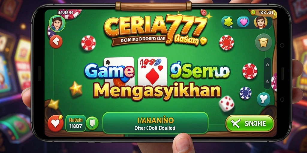 Tampilan menarik permainan Domino CERIA777 dengan antarmuka yang ramah pengguna.