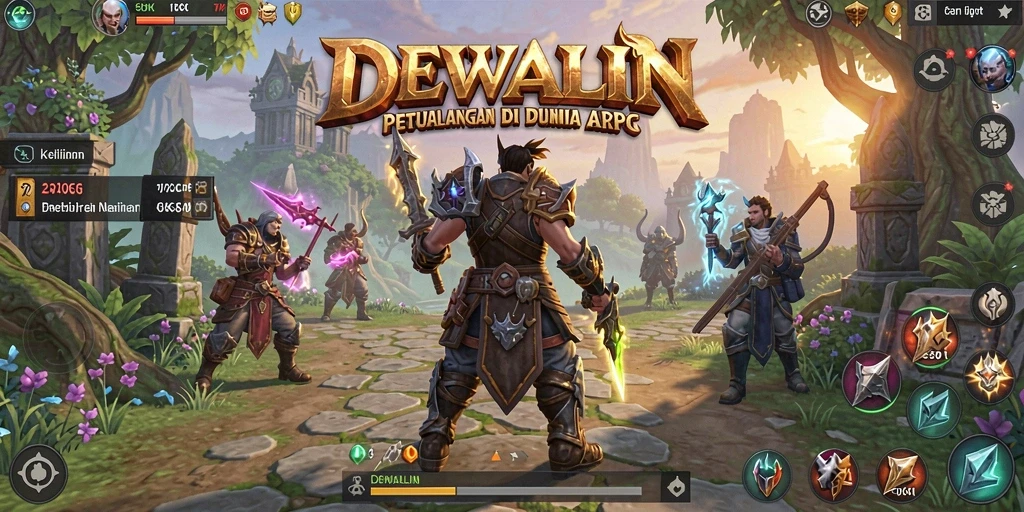 Tampilan gameplay <strong>DEWALIN</strong> yang menakjubkan dengan aksi pertarungan seru.
