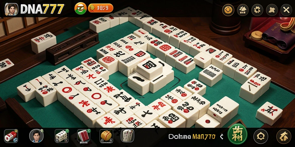 Screenshot utama DNA777 menampilkan gameplay Mahjong yang mendebarkan.