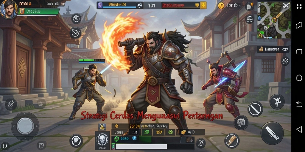 Screenshot utama DY01 menampilkan pertempuran strategis yang intens.