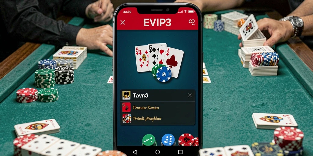 Tangkapan layar dari gameplay menarik di EVIP3 yang menampilkan aksi seru permainan Domino.
