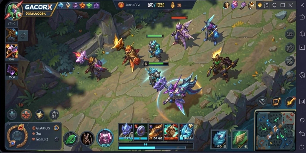 Tampilan gameplay seru dari GACORX dengan pertarungan epik.