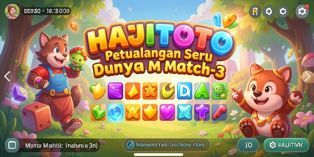 Tangkapan layar HAJITOTO menunjukkan aksi mencocokkan elemen dalam gameplay Match-3.