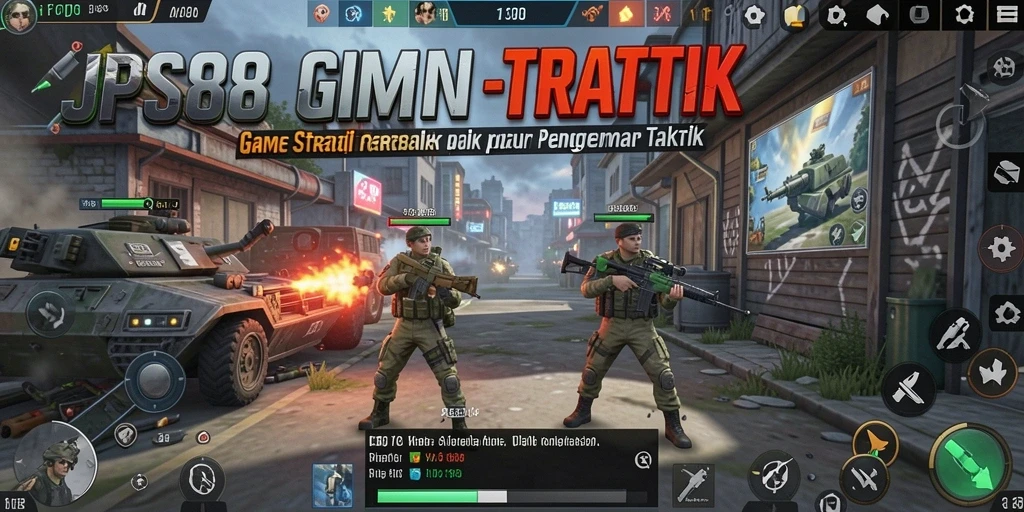 Screenshot utama JPS88 menampilkan suasana pertempuran strategis yang intens.