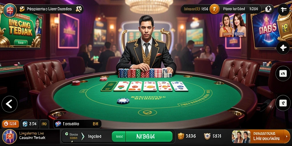 Tampilan gameplay Live Casino K234 dengan dealer profesional.