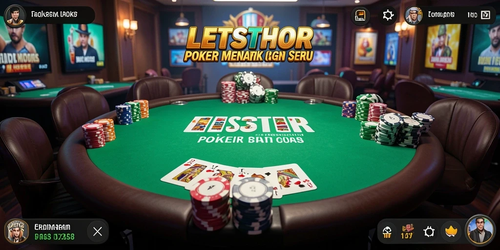 Gameplay Poker LETSTHOR yang seru dan menantang.
