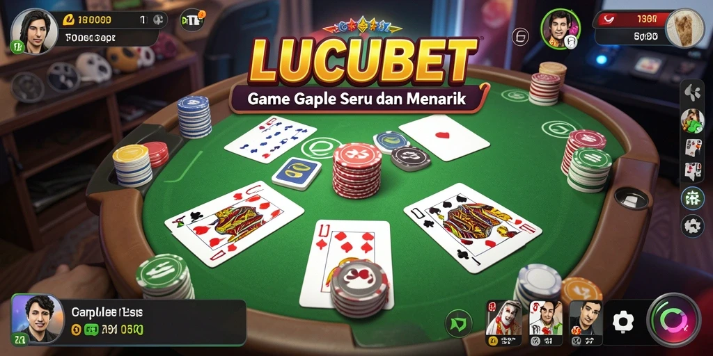 Tampilan gameplay seru LUCUBET yang menggambarkan permainan Gaple.