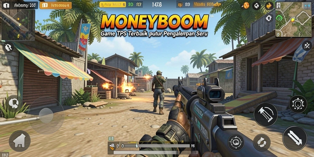 Tampilan gameplay MONEYBOOM yang mendebarkan dan penuh aksi.