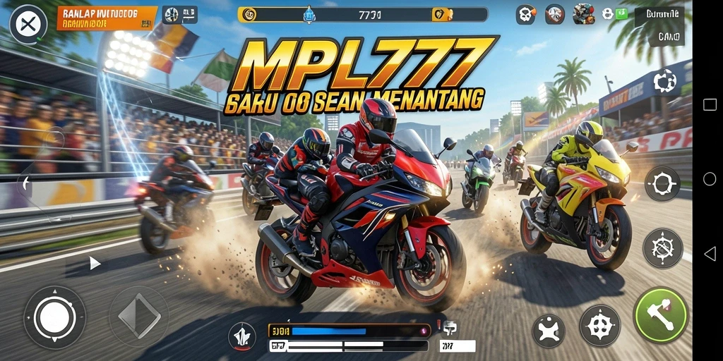 Tampilan gameplay seru balapan motor di MPL777.