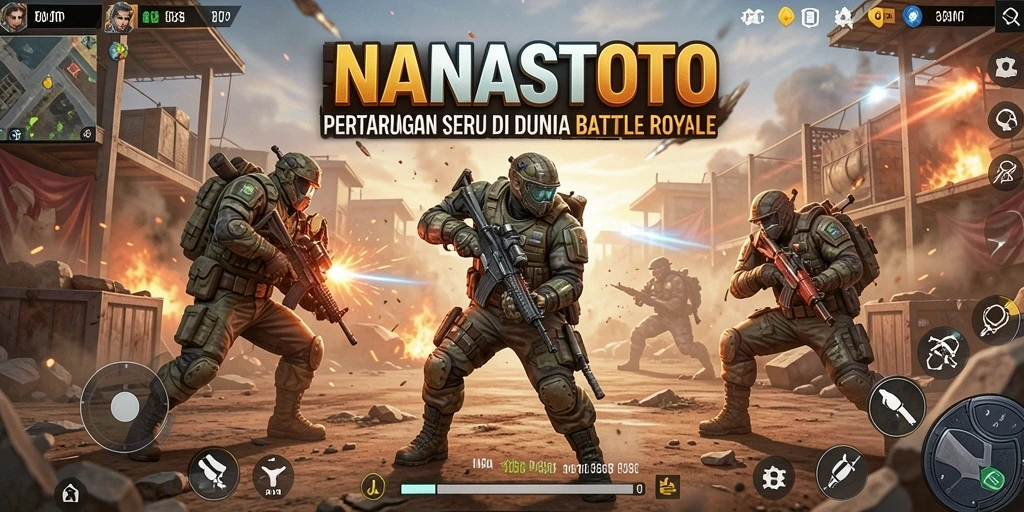 Screenshot NANASTOTO menunjukkan aksi menegangkan dalam pertempuran Battle Royale.