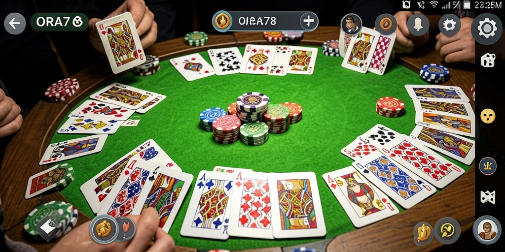 Screenshot gameplay ORA78 menampilkan aksi bermain Gaple yang seru.