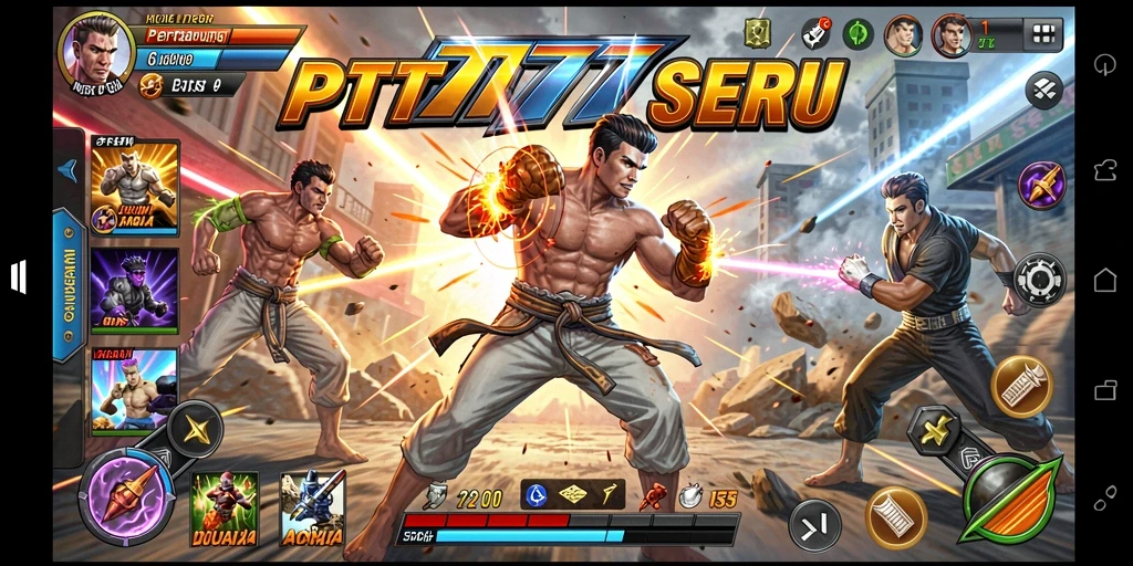 Tampilan gameplay seru PT777 dengan aksi bertempur yang mendebarkan.