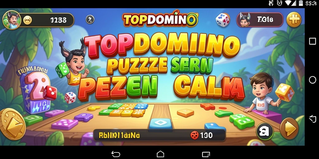Screenshot gameplay TOPDOMINO menampilkan potongan domino yang sedang disusun.