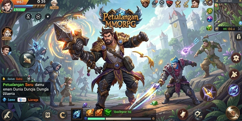 Tampilan gameplay seru dalam dunia MMORPG W67.